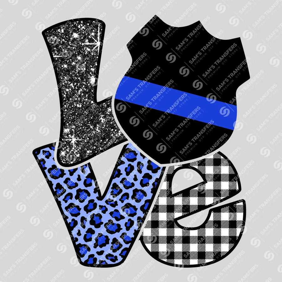 Love Police Patterned Ready-to-Press DTF Transfer | SAT04194
