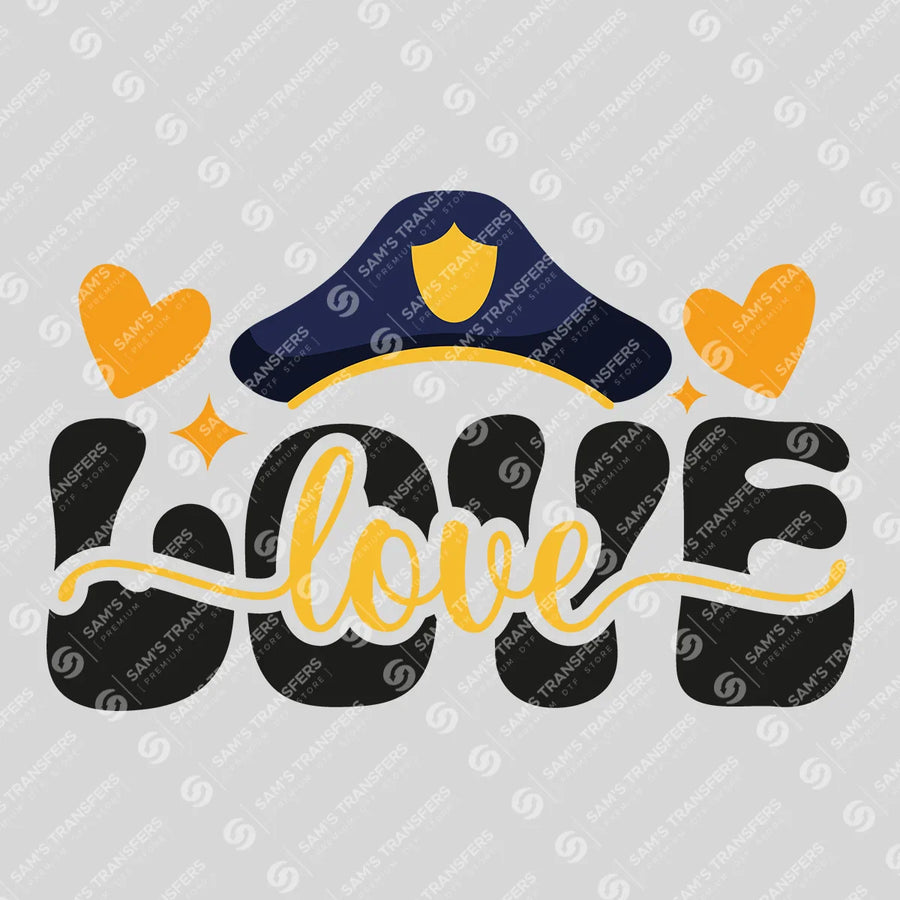 Love Police Hat Ready-to-Press DTF Transfer | SAT04196