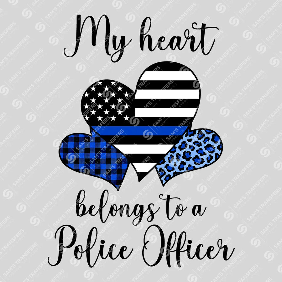 My Heart Belongs to a Police Officer Ready-to-Press DTF Transfer | SAT04198