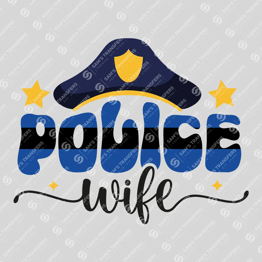 Police Wife Groovy Ready-to-Press DTF Transfer | SAT04206