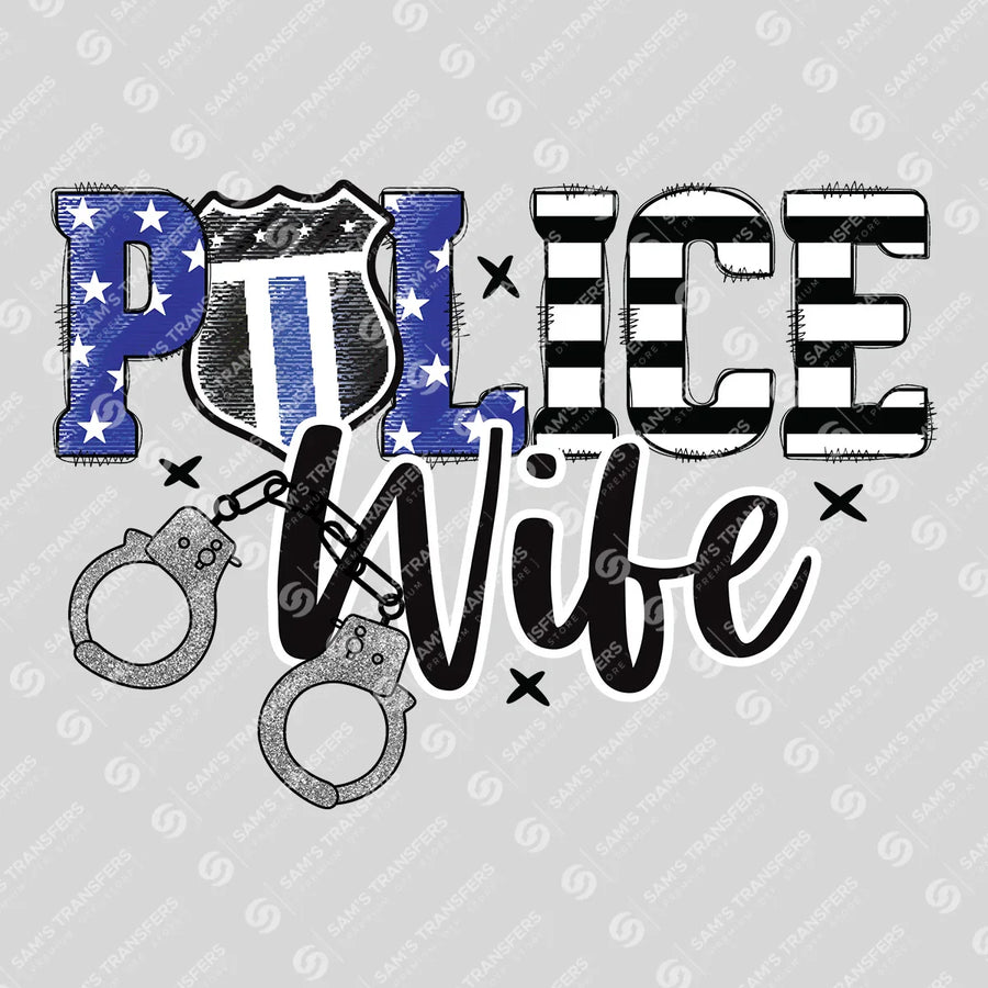 Police Wife Handcuffs Ready-to-Press DTF Transfer | SAT04212