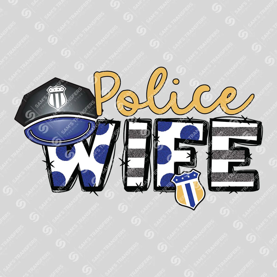 Police Wife Polka Dot Ready-to-Press DTF Transfer | SAT04213