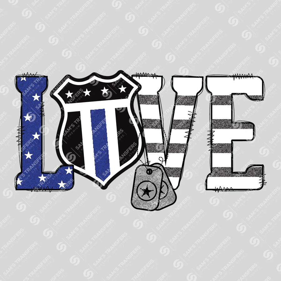 Love Police Badge Ready-to-Press DTF Transfer | SAT04224