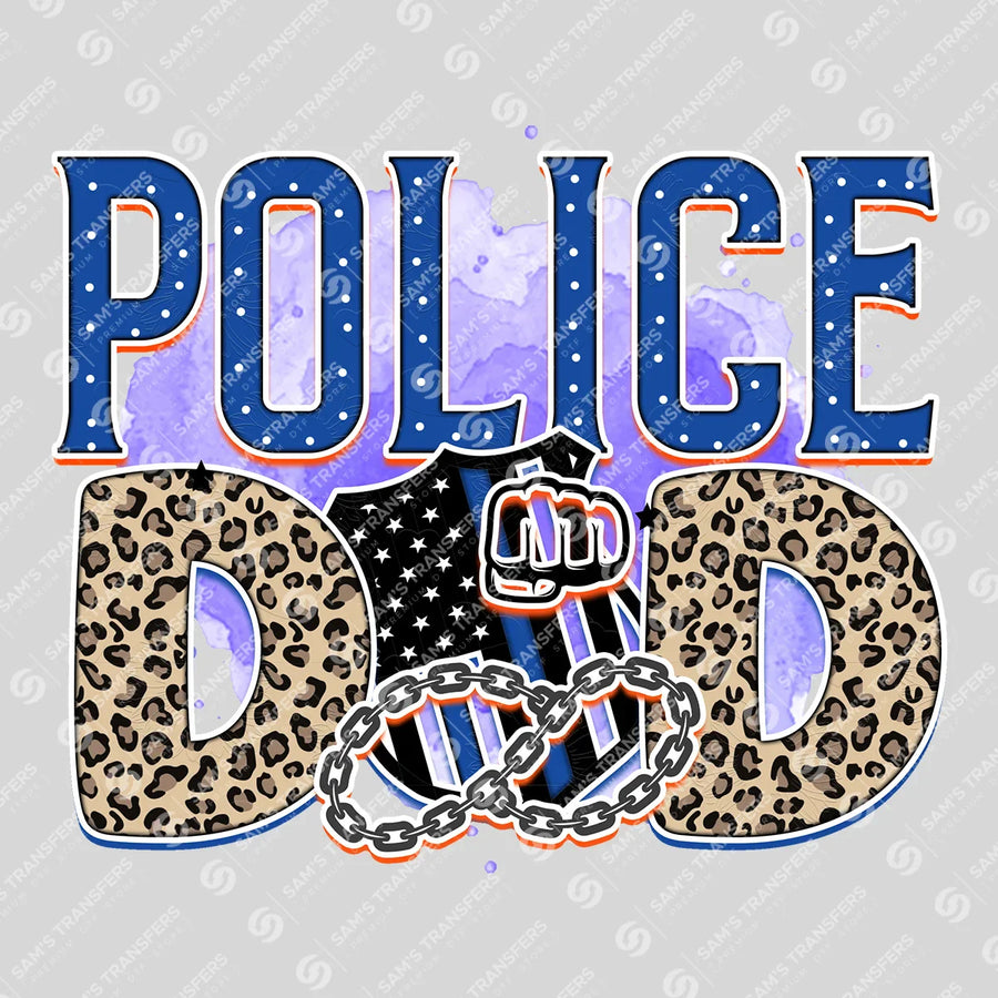 Police Dad Leopard Ready-to-Press DTF Transfer | SAT04233