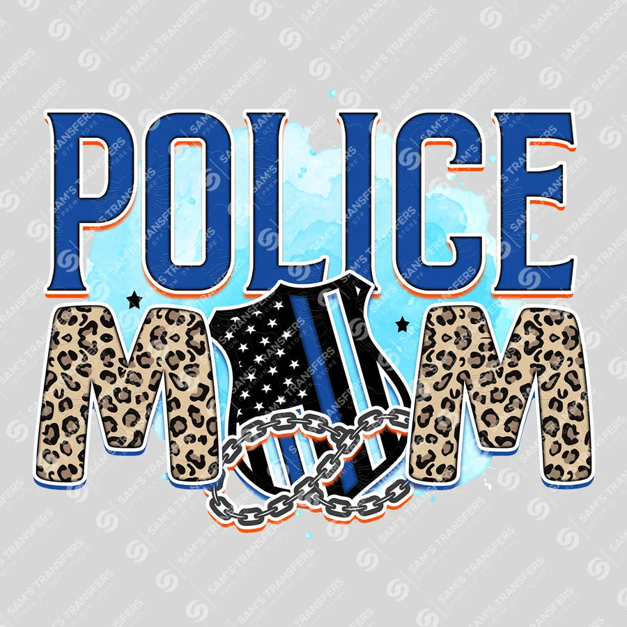Police Mom Leopard Ready-to-Press DTF Transfer | SAT04234