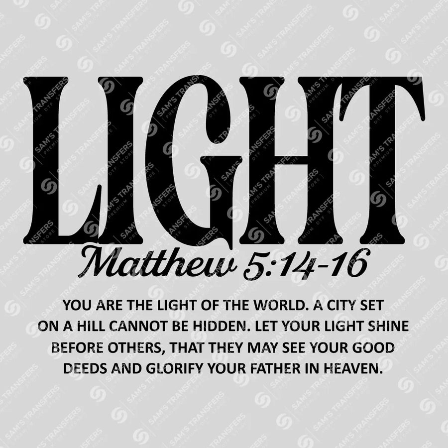 Light Matthew 5 14 16 Ready-to-Press DTF Transfer | SAT04448