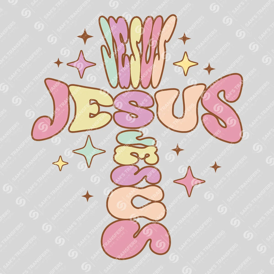 Jesus Cross Pastel Ready-to-Press DTF Transfer | SAT04626
