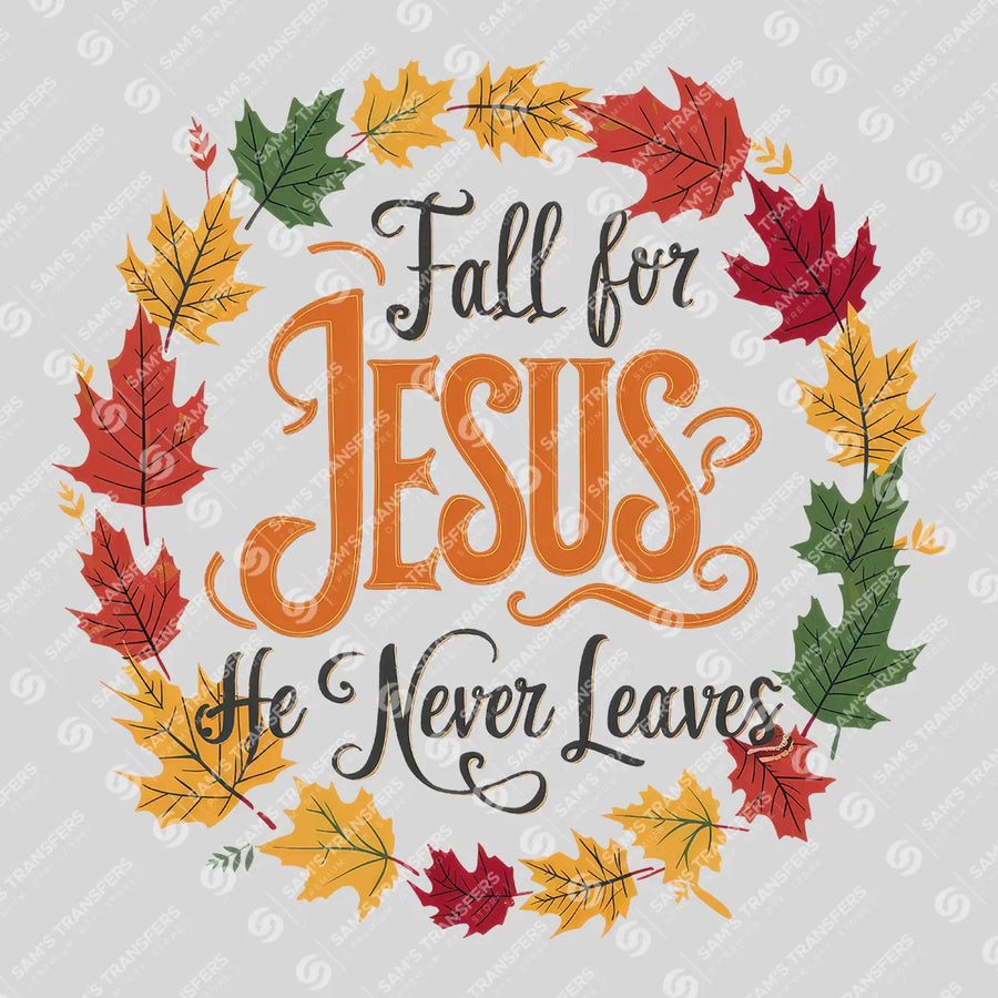 Fall for Jesus Leaf Wreath Ready-to-Press DTF Transfer | SAT04754
