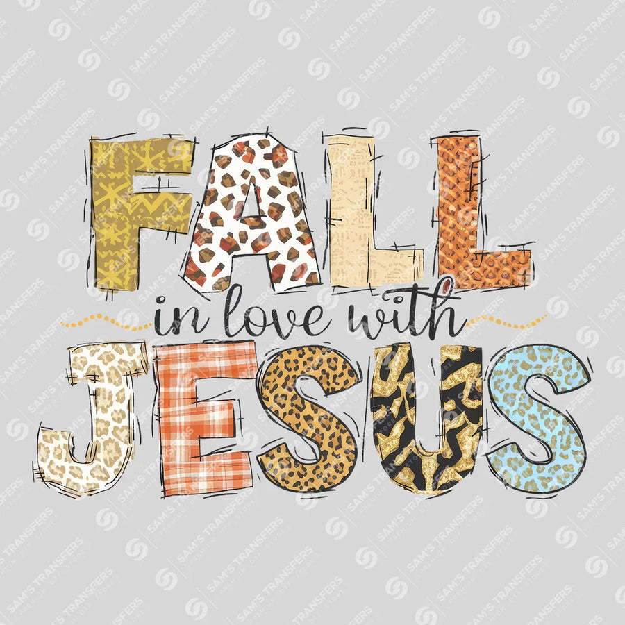 Fall in Love With Jesus Leopard Ready-to-Press DTF Transfer | SAT04759