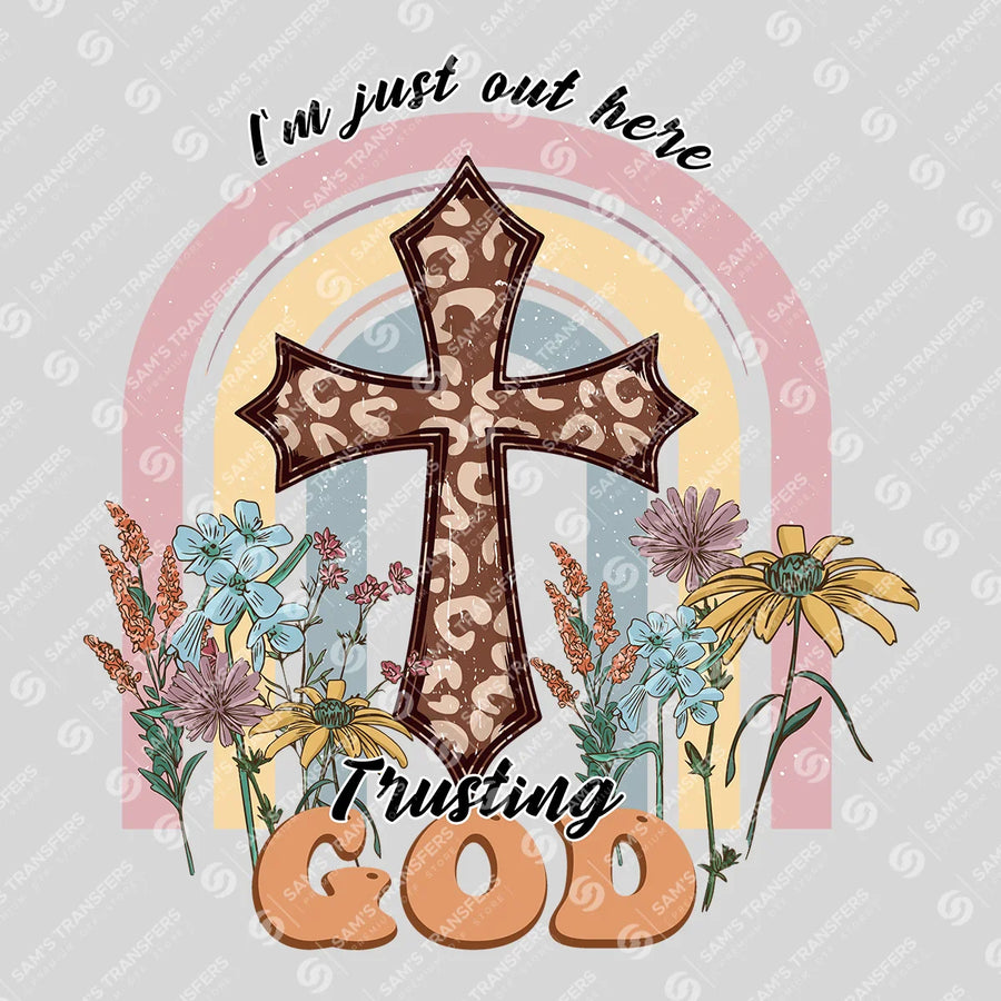 Im Just Out Here Trusting God Leopard Ready-to-Press DTF Transfer | SAT04775