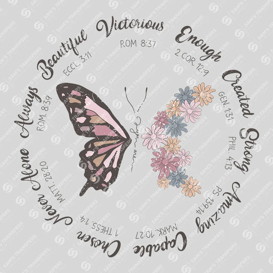 Apparel featuring a You Are Butterfly Verses-themed DTF transfer.