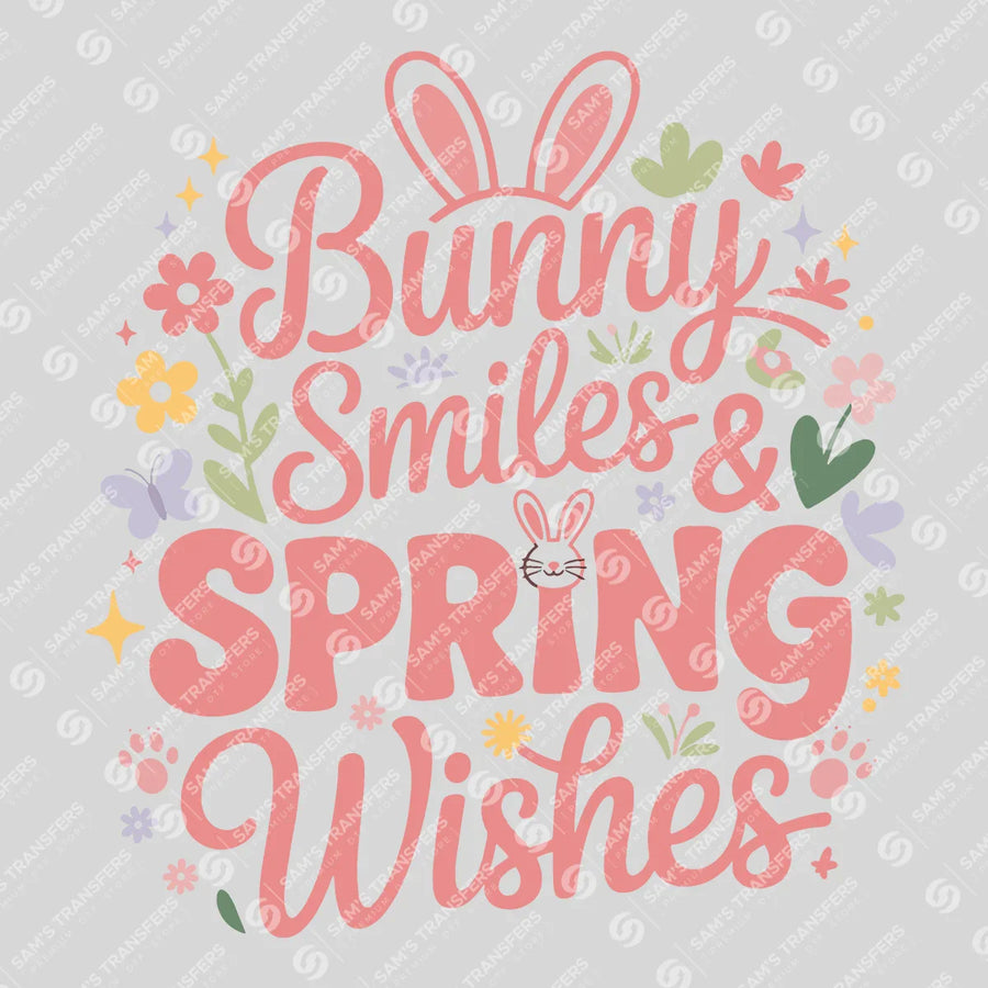 Bunny Smiles and Spring Wishes Ready-to-Press DTF Transfer | SAT04831