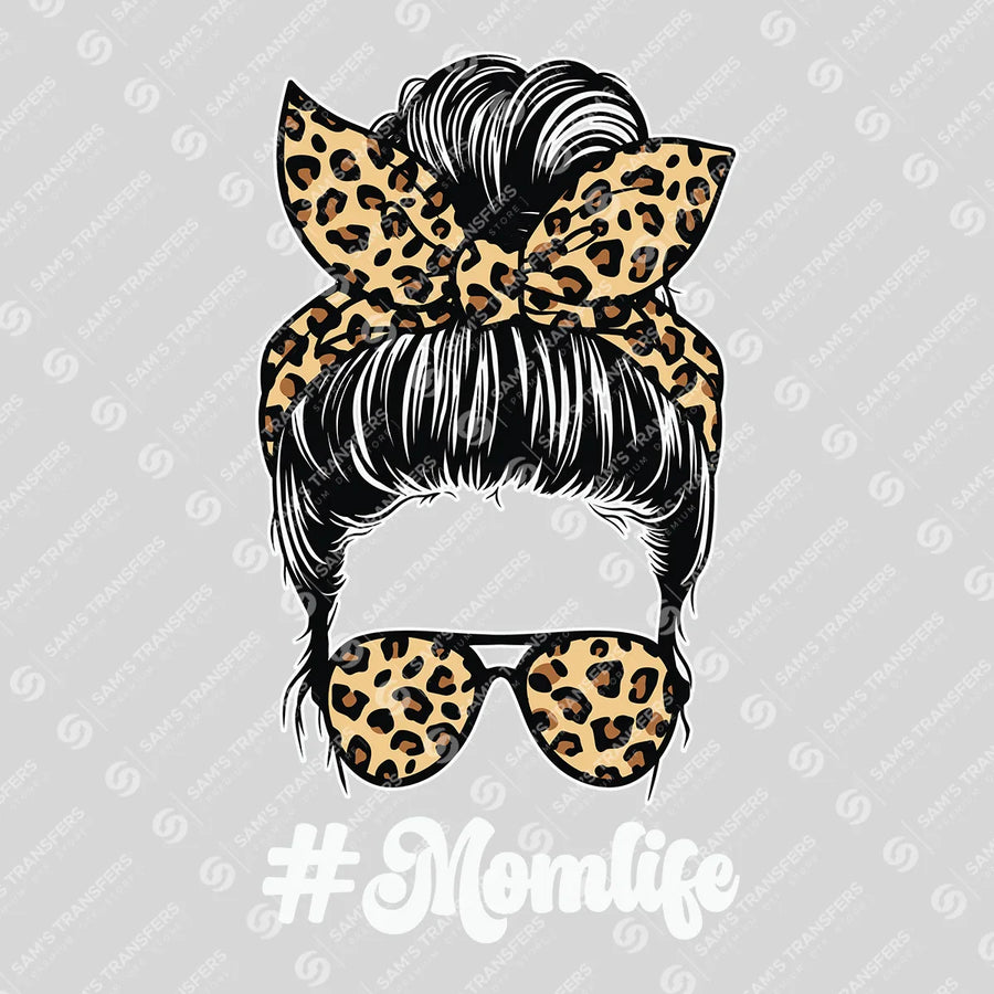 Messy Bun Mom Life Ready-to-Press DTF Transfer | SAT04851