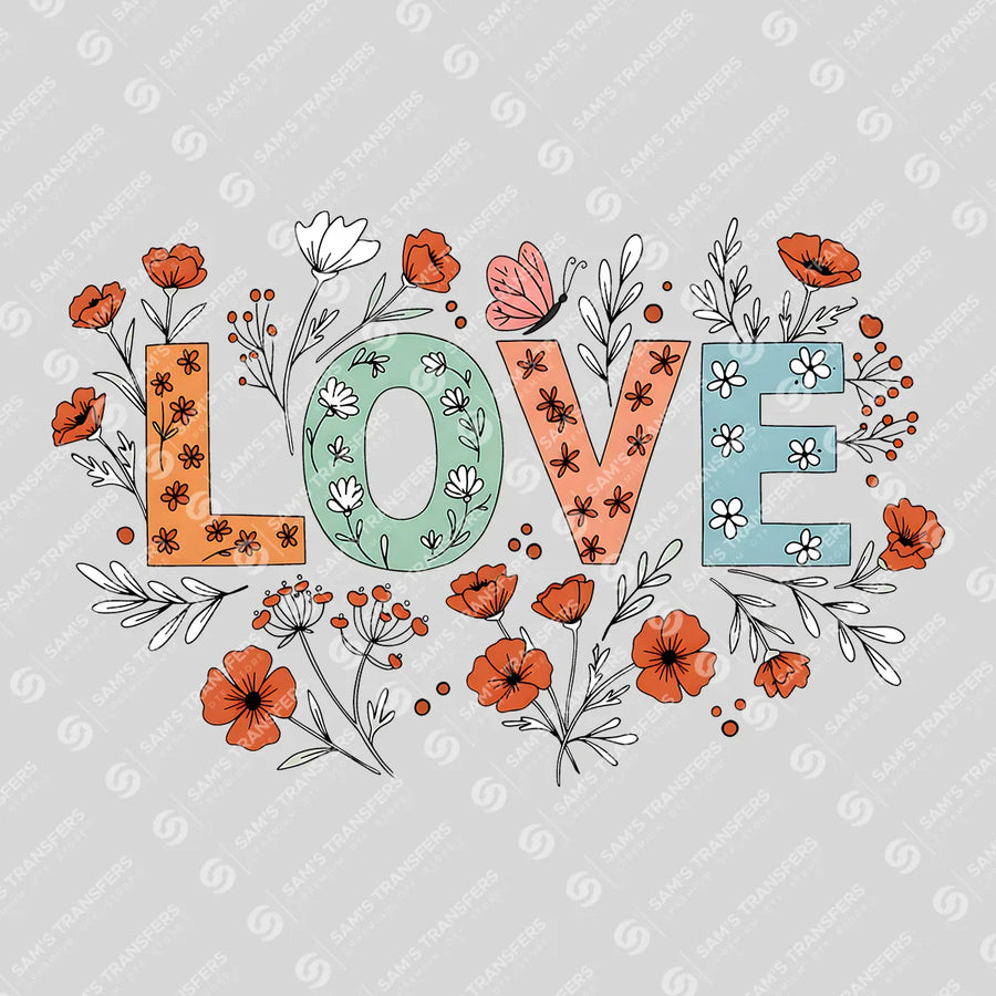 Floral Love Ready-to-Press DTF Transfer | SAT04866