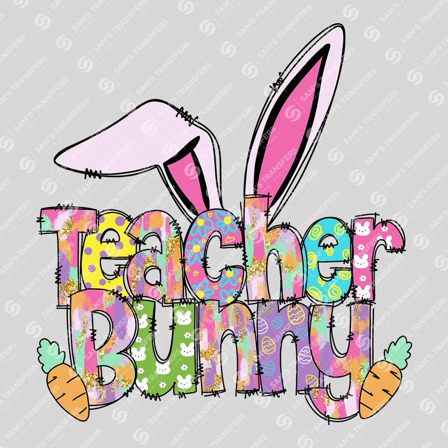 Teacher Bunny Ready-to-Press DTF Transfer | SAT04887