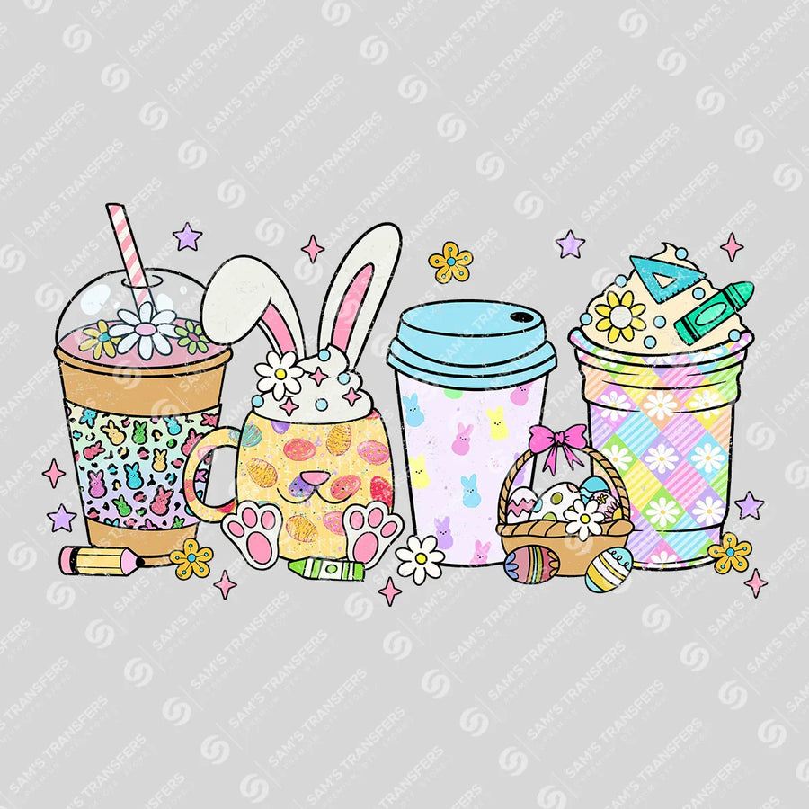 Easter Coffee Cups Ready-to-Press DTF Transfer | SAT04894