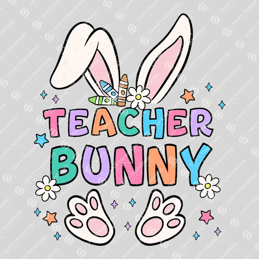Teacher Bunny Ready-to-Press DTF Transfer | SAT04895