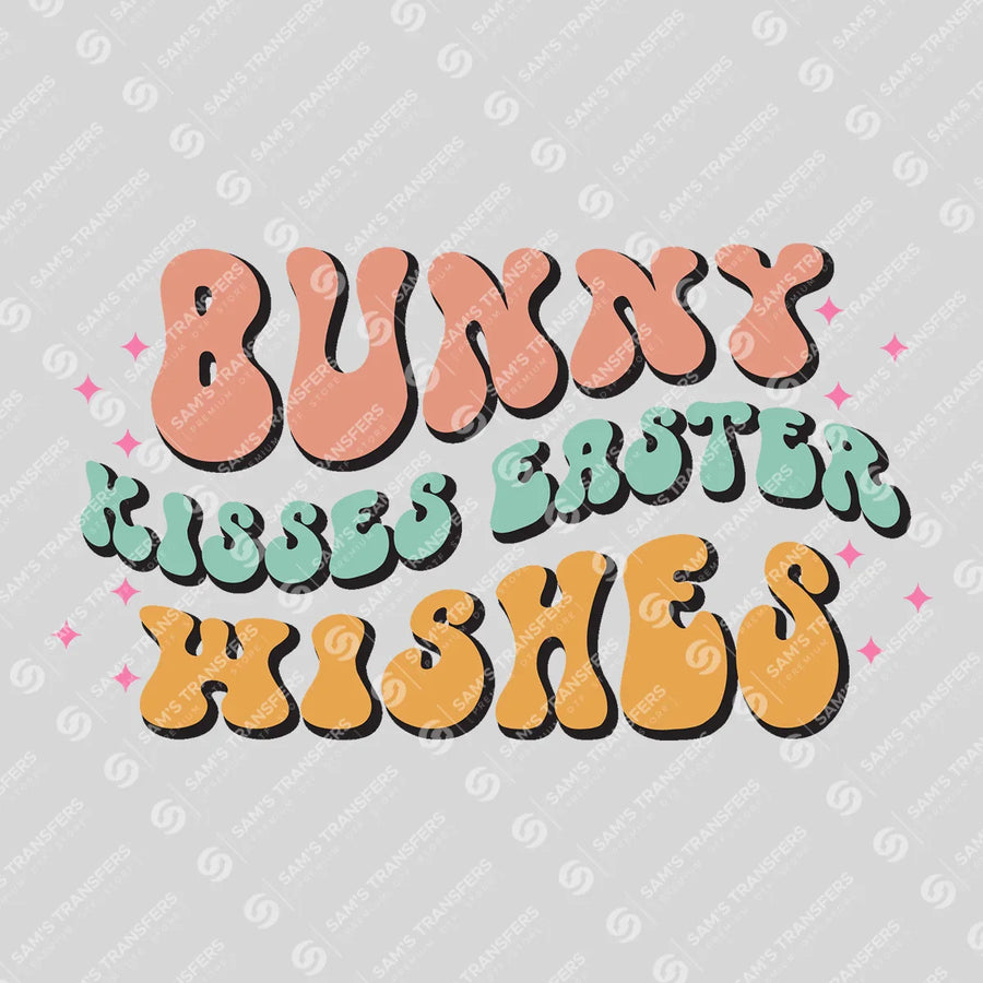 Bunny Kisses Easter Wishes Ready-to-Press DTF Transfer | SAT04897