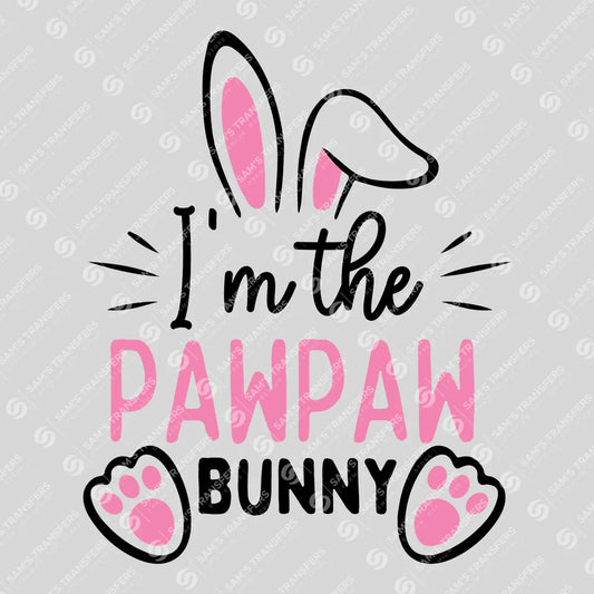Apparel featuring a I'm the Pawpaw Bunny-themed DTF transfer.