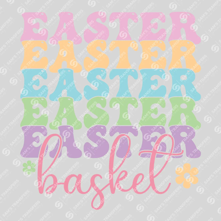 Retro Easter Basket Ready-to-Press DTF Transfer | SAT04963