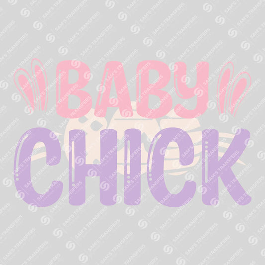 Apparel featuring a Baby Chick-themed DTF transfer.
