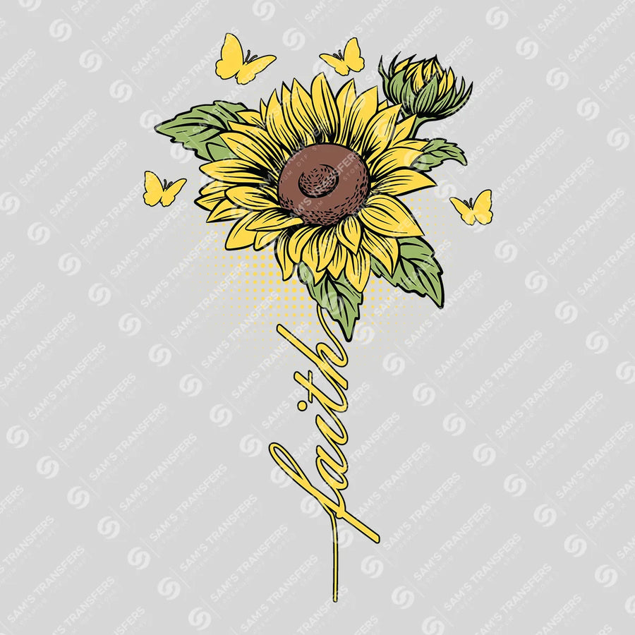 Faith Sunflower Ready-to-Press DTF Transfer | SAT05020