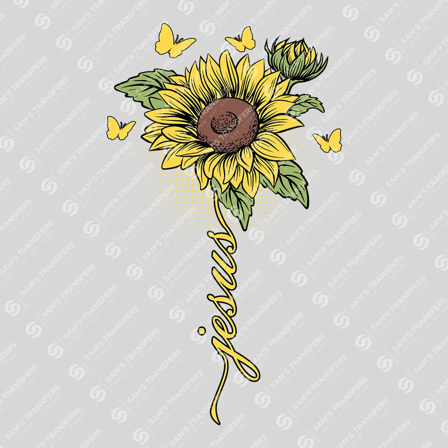Jesus Sunflower Ready-to-Press DTF Transfer | SAT05023