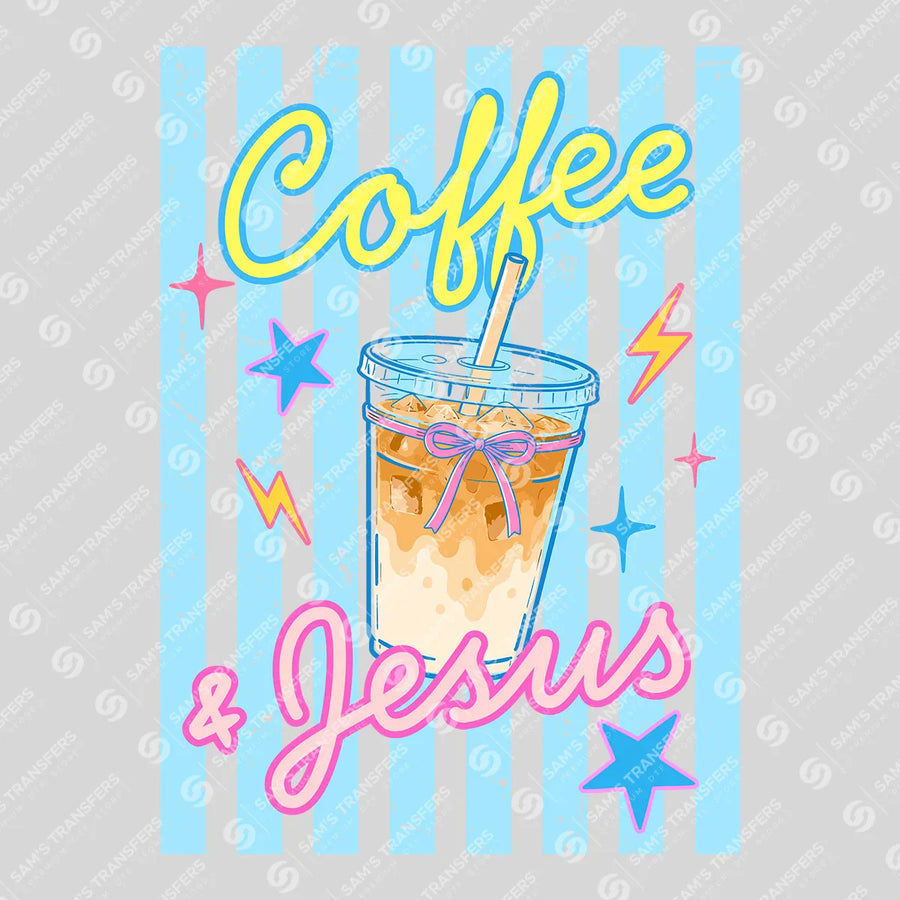 Coffee & Jesus Ready-to-Press DTF Transfer | SAT05129
