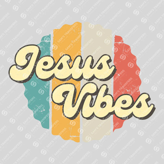 Apparel featuring a Jesus Vibes-themed DTF transfer.