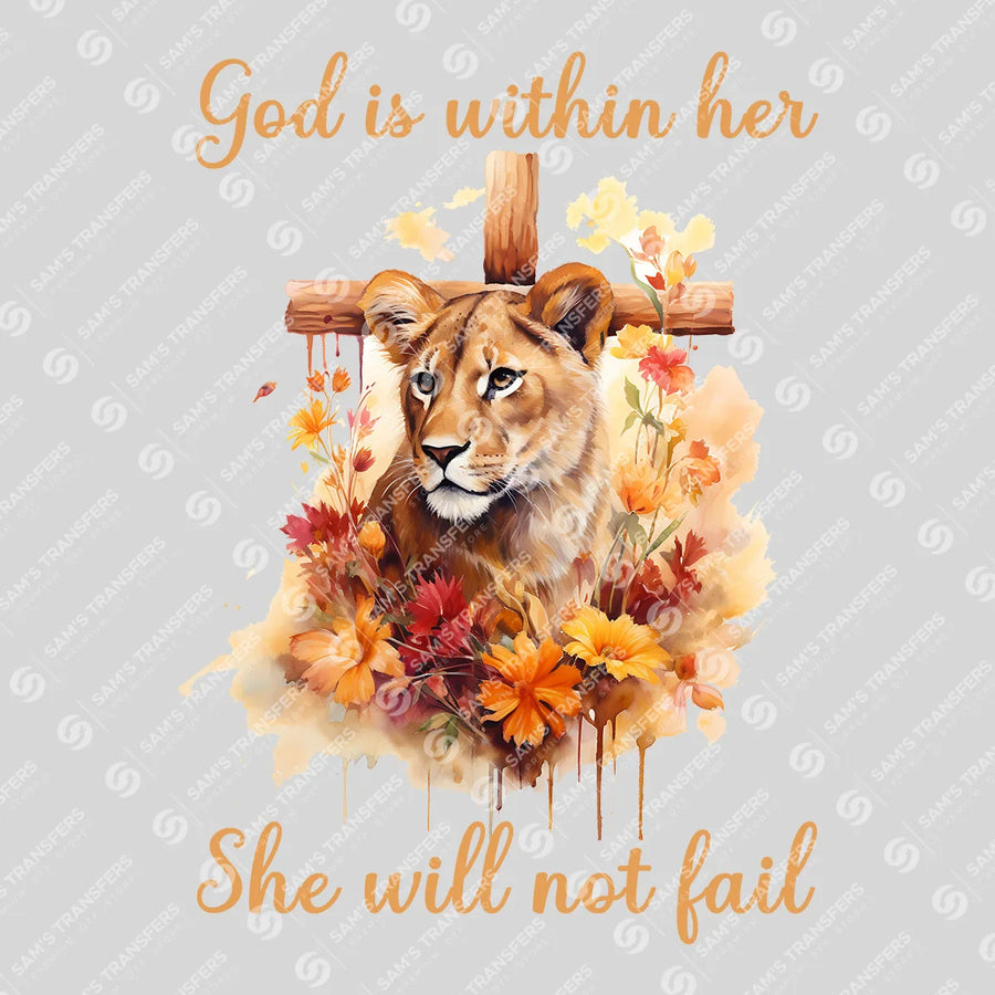 God Is Within Her She Will Not Fail Ready-to-Press DTF Transfer | SAT05305