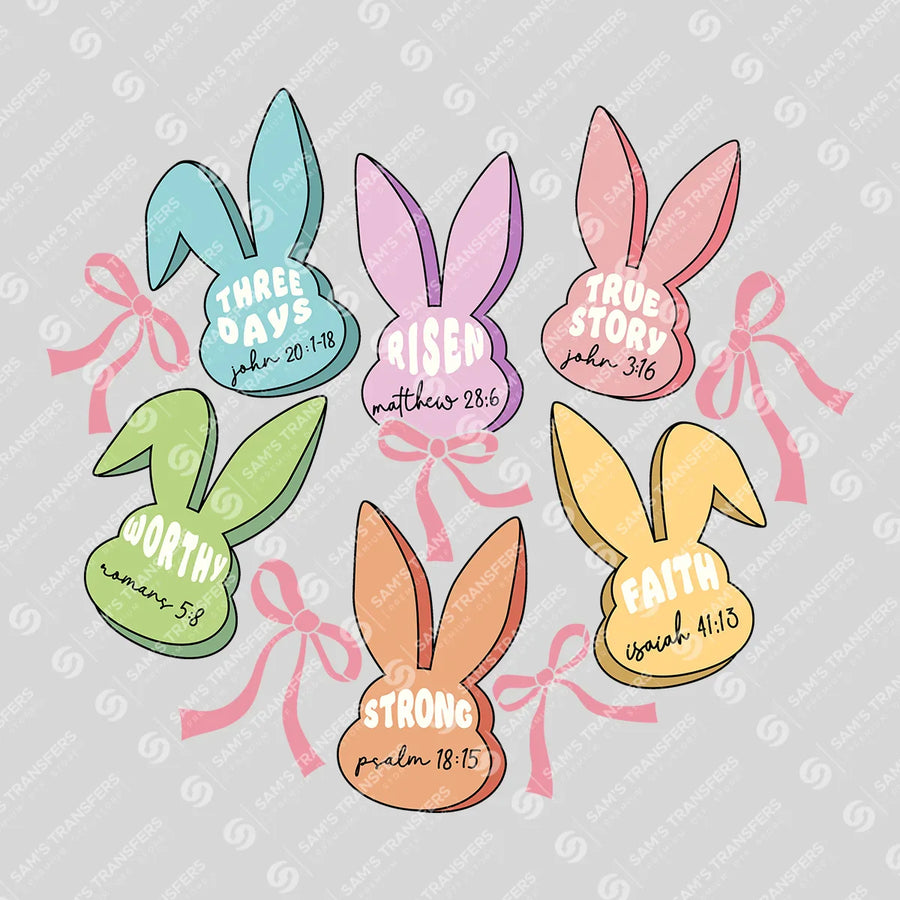 Easter Scripture Bunnies Ready-to-Press DTF Transfer | SAT05332
