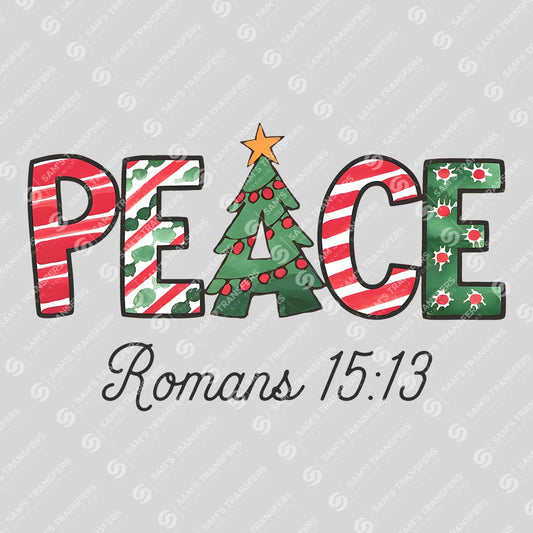Apparel featuring a Peace-themed DTF transfer.