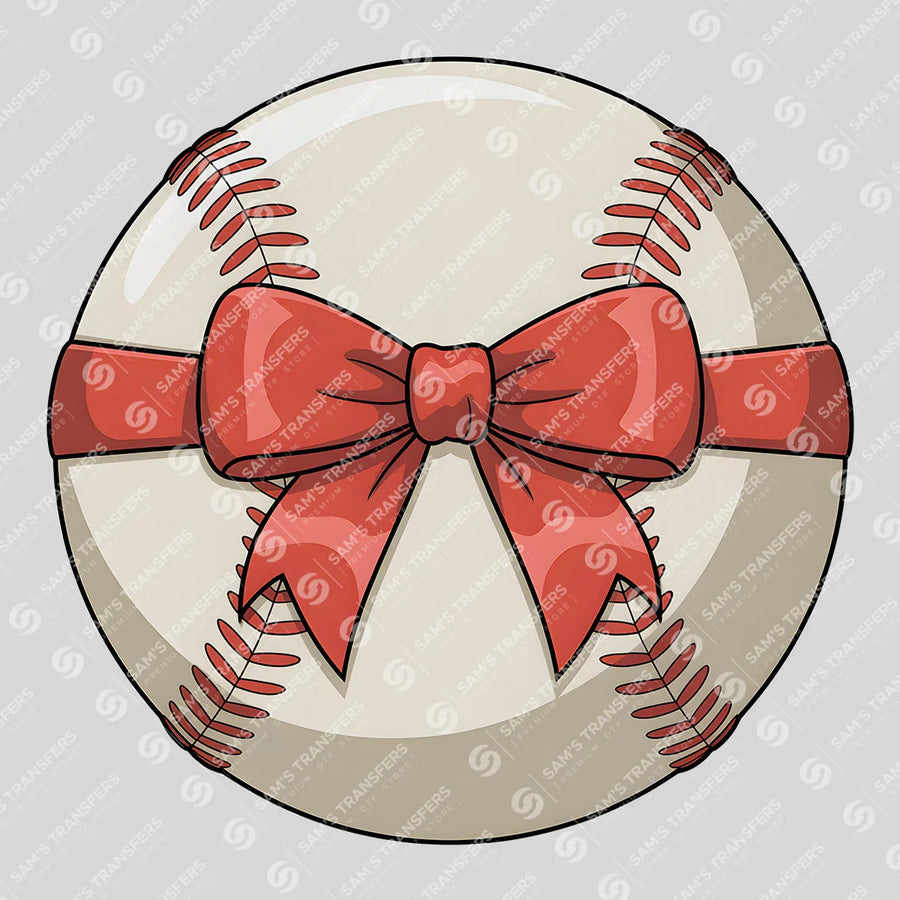 Baseball Bow Ready-to-Press DTF Transfer | SAT05697