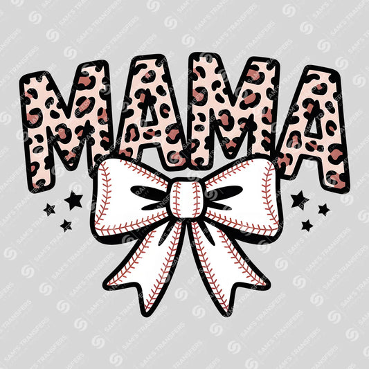 Apparel featuring a Baseball Mama-themed DTF transfer.