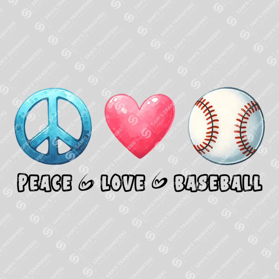 Peace Love Baseball Ready-to-Press DTF Transfer | SAT05706