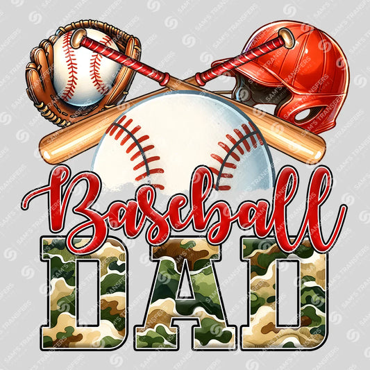 Apparel featuring a Baseball Dad-themed DTF transfer.