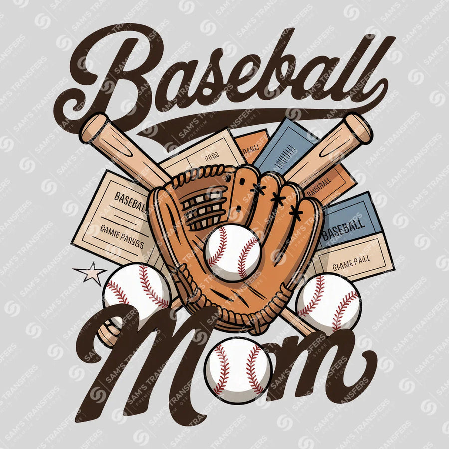Baseball Mom Ready-to-Press DTF Transfer | SAT05739
