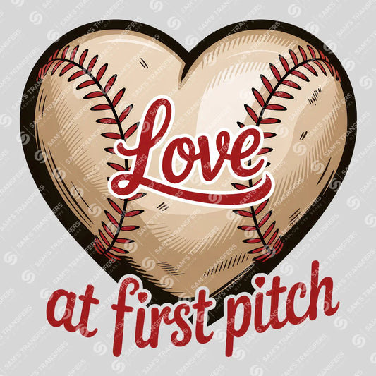 Apparel featuring a Love at First Pitch-themed DTF transfer.