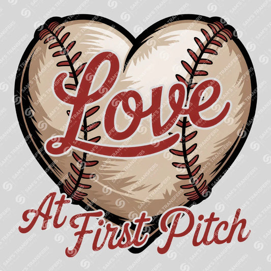 Apparel featuring a Love at First Pitch-themed DTF transfer.