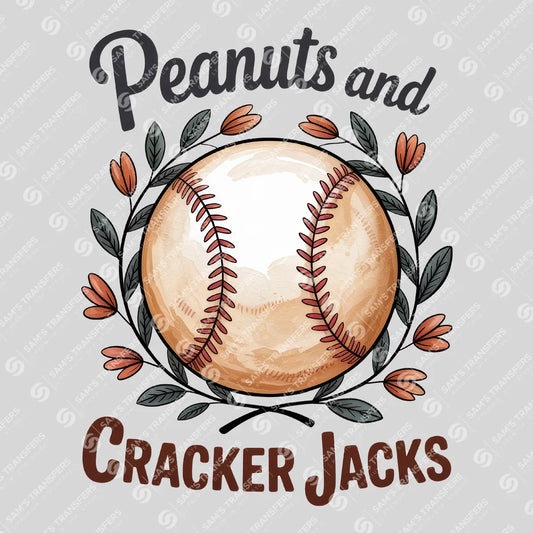 Apparel featuring a Peanuts and Cracker Jacks-themed DTF transfer.