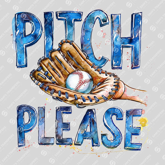 Apparel featuring a Pitch Please-themed DTF transfer.