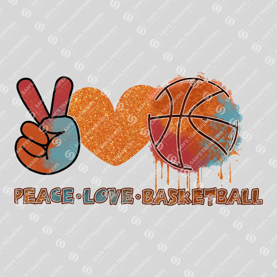 Peace Love Basketball Ready-to-Press DTF Transfer | SAT05837