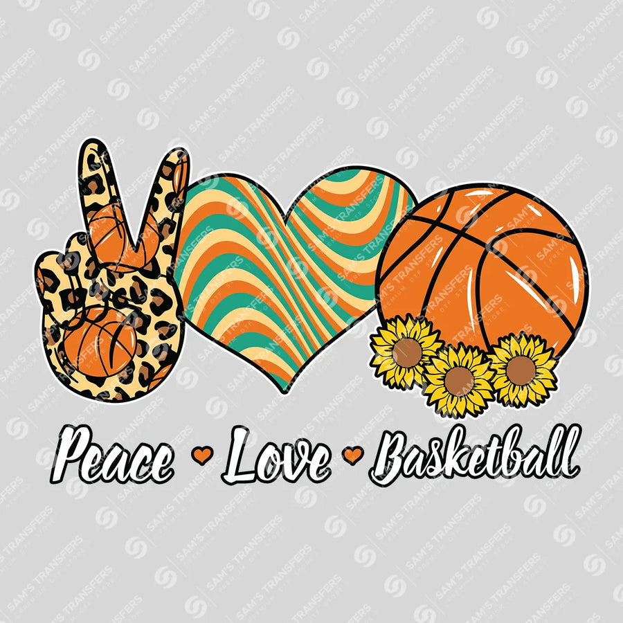 Peace Love Basketball Ready-to-Press DTF Transfer | SAT05856