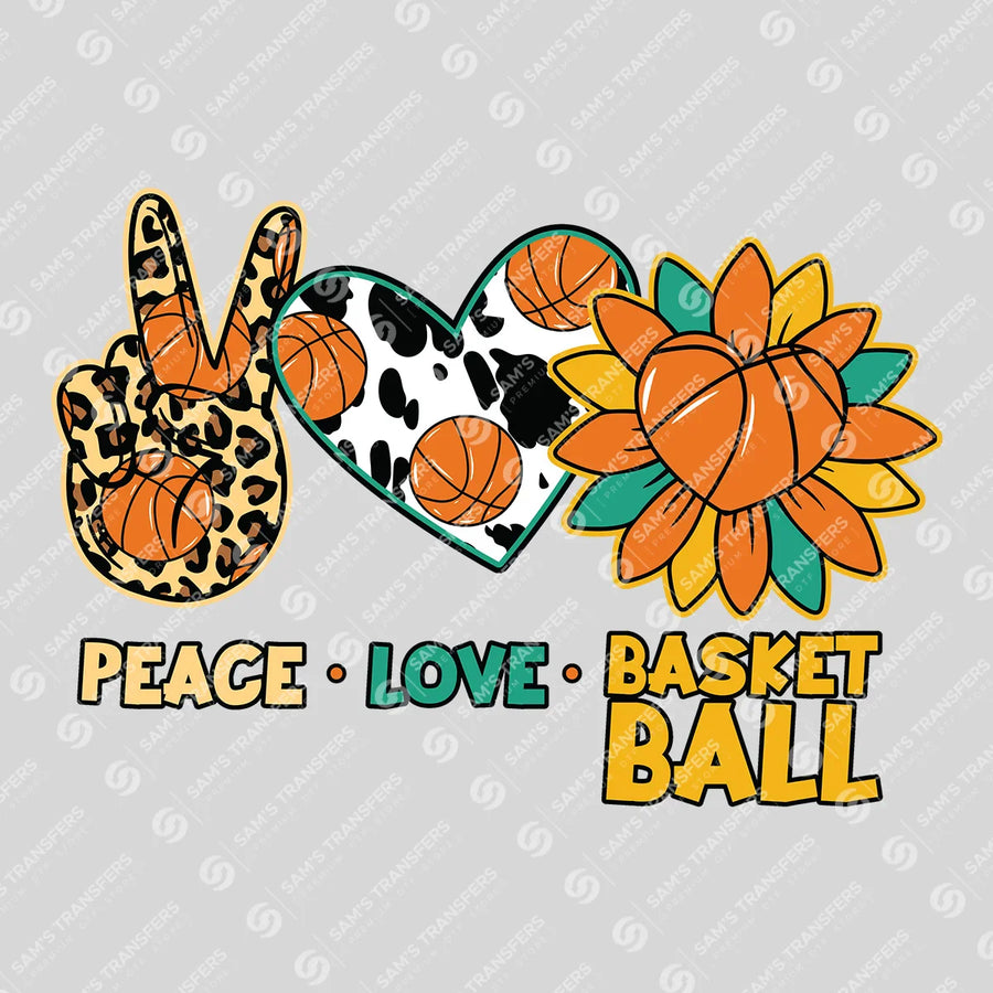 Peace Love Basketball Ready-to-Press DTF Transfer | SAT05870