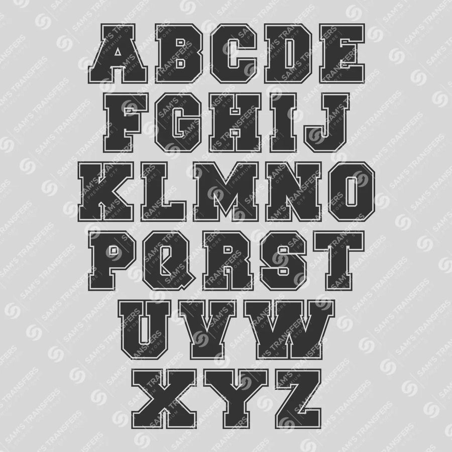 Varsity Alphabet Ready-to-Press DTF Transfer | SAT05897