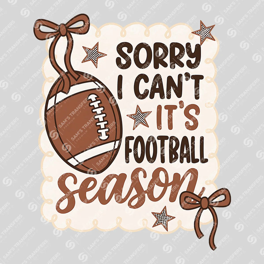 Sorry I Can't It's Football Season Ready-to-Press DTF Transfer | SAT05965