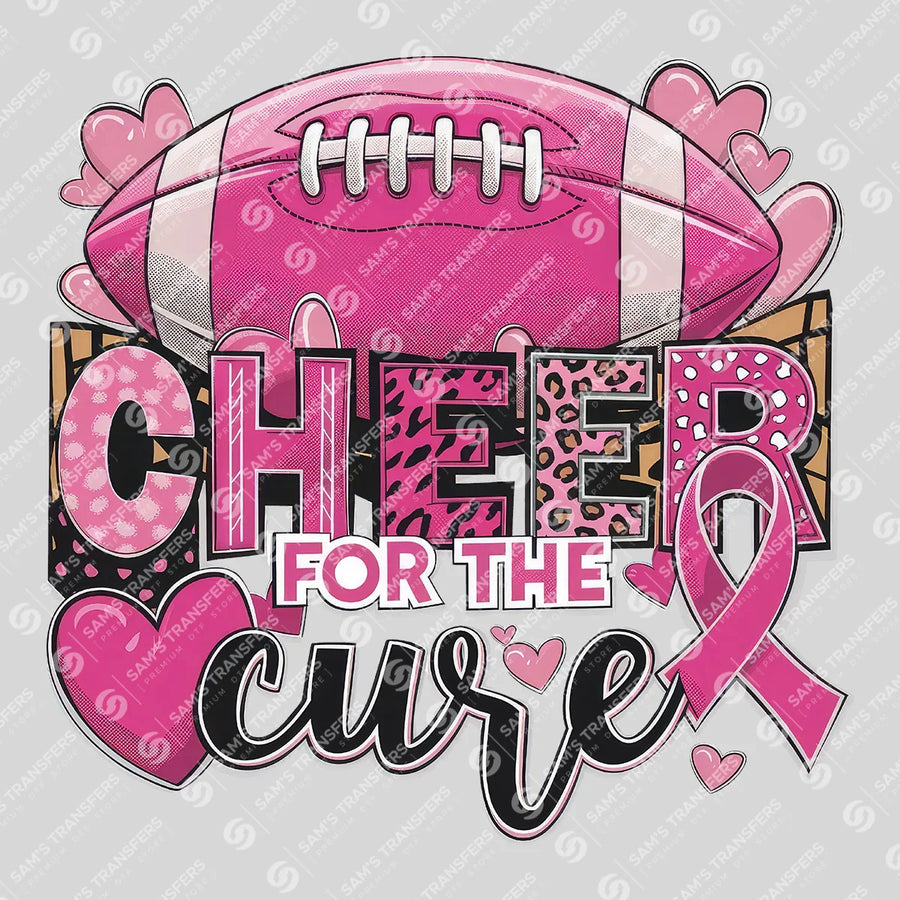 Cheer For The Cure Leopard Ready-to-Press DTF Transfer | SAT05979