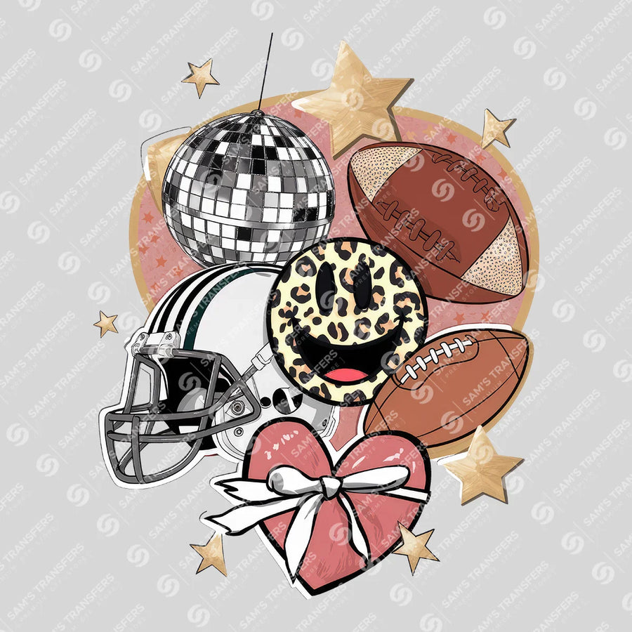 Football Disco Glam Ready-to-Press DTF Transfer | SAT05986