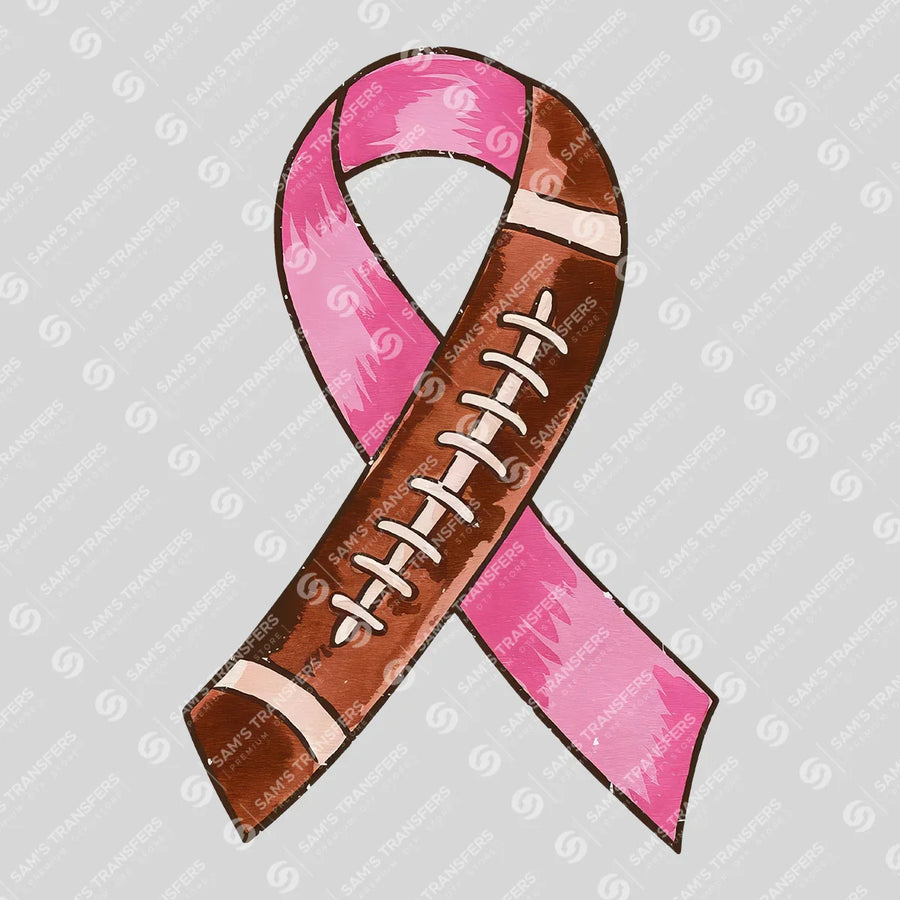 Football Pink Ribbon Ready-to-Press DTF Transfer | SAT05992