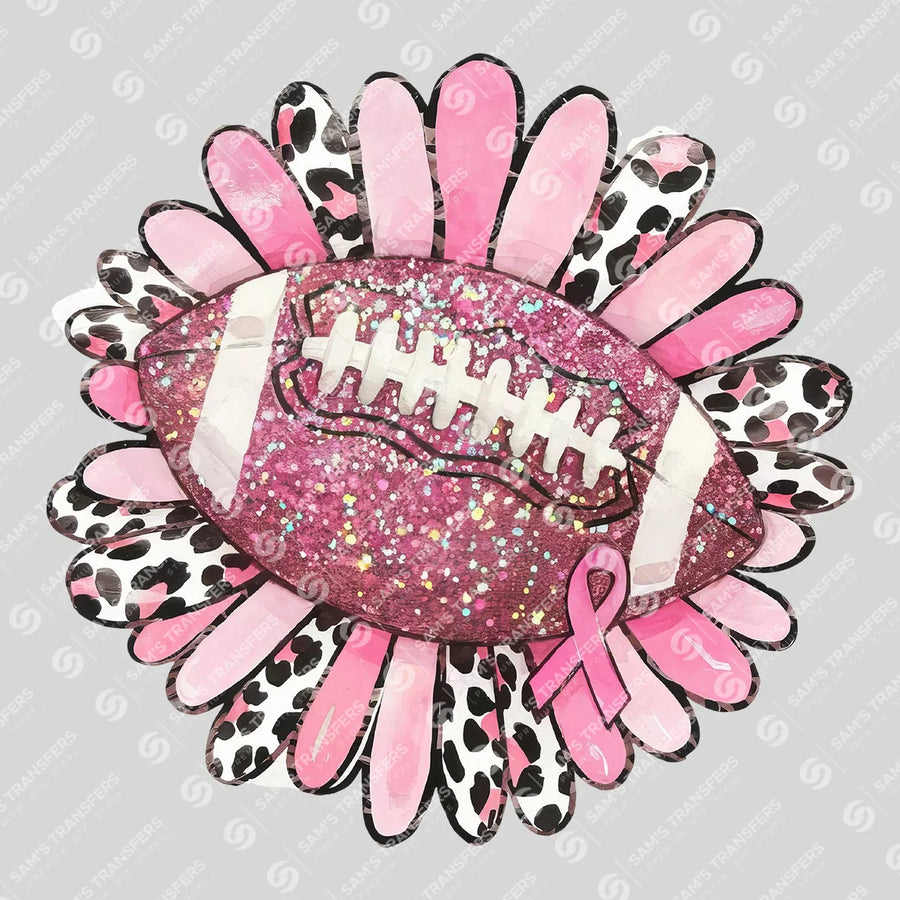 Pink Football Sunflower Ready-to-Press DTF Transfer | SAT05993